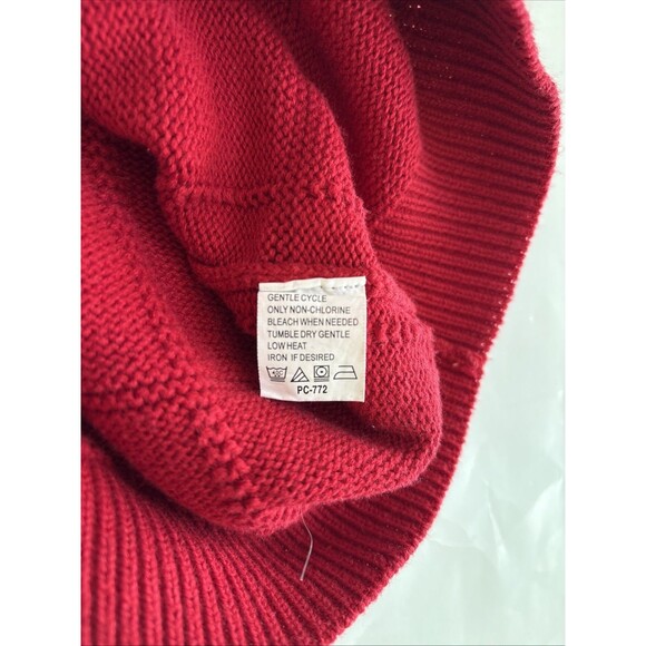 Vintage Izod Windowpane Sweater Red Pullover Cotton Grandpa Pullover Mens Sz 2XL - Picture 4 of 9